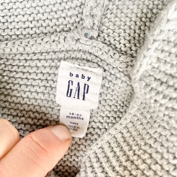 BabyGap grey toddler bear hooded sweater - Picture 4 of 5